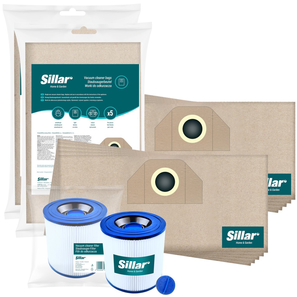 Worki Sillar do Kärcher KWD1 KWD2 KWD3 WD2 WD3 WD3.200 SE 400110szt +Filtr
