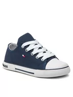 Buty dla chłopców - Tommy Hilfiger Trampki Low Cut Lace-Up Sneaker T3X4-32207-0890 M Granatowy - miniaturka - grafika 1