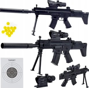 Skleplolki KARABIN PISTOLET NA KULKI TŁUMIK ASG REPLIKA LASER - Zabawki militarne - miniaturka - grafika 1