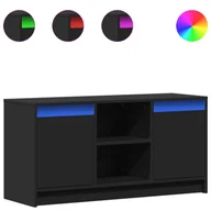 Szafki RTV - vidaXL Szafka pod telewizor z oświetleniem LED czarna 100x34x50 cm - miniaturka - grafika 1