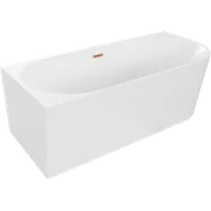 Wanny - Mexen Mia wanna wolnostojąca narożna lewa 160 x 80 cm, biała, przelew miedź szczotkowana - 52691608000L-65 - miniaturka - grafika 1