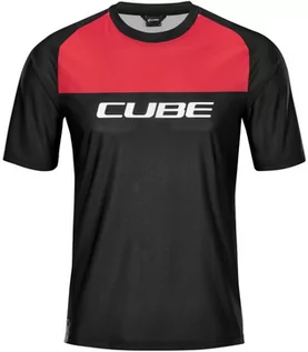 Koszulki rowerowe - Cube Edge Koszulka rowerowa z krótkim rękawem Mężczyźni, czarny/czerwony XL 2022 Koszulki MTB i Downhill - grafika 1