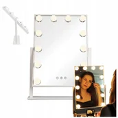 Lusterka do makijażu - Lusterko do Makijażu Podświetlane Stojące Duże Hollywood 37x47cm Livoo - miniaturka - grafika 1