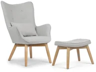 Fotele - Sofotel Fotel uszak z podnóżkiem Norse jasny szary 2041 - miniaturka - grafika 1