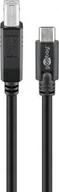 Kable USB - Kabel USB Goobay USB-C - USB-B 1 m Czarny JAB-2866297 - miniaturka - grafika 1
