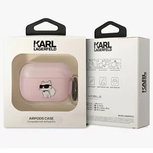 Karl Lagerfeld KLAPHNCHTCP Airpods Pro cover różowy/pink Ikonik Choupette - Akcesoria do słuchawek - miniaturka - grafika 3