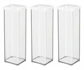 Pojemniki kuchenne - Zestaw 3 pojemników na sypkie makaron spaghetti ryż mąkę Rotho LOFT 2 L BIAŁE - miniaturka - grafika 1