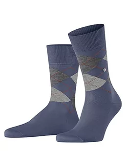 Burlington Mężczyźni Skarpety Manchester M SO Organiczna Bawełna z wzorem 1 Para, Niebieski (Jeans Melange 6274), 46-50 - Skarpetki damskie - miniaturka - grafika 1