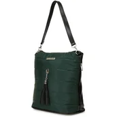 Torebki damskie - Zielona Damska Torebka pikowana solidna oryginalna frędzel W91 zielony - miniaturka - grafika 1