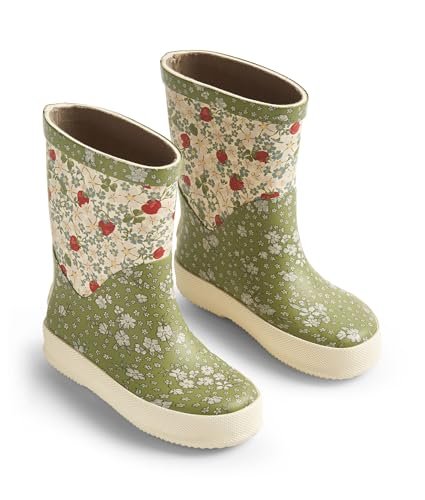 Wheat - Kalosze Juno – unisex – naturalna guma, 4150 Green Flowers, 23 EU