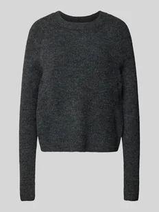 Sweter z dzianiny o kroju regular fit z prążkowanej dzianiny model ‘ELLEN’ - Swetry damskie - miniaturka - grafika 1