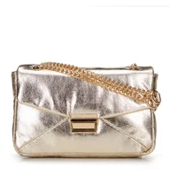 Torebki damskie - Damska crossbody z połyskującej ekoskóry złota - miniaturka - grafika 1