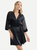 Szlafroki damskie - Triumph Szlafrok A Weekend To Remember 10227185 Czarny - miniaturka - grafika 1