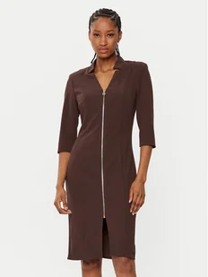 Rinascimento Sukienka koktajlowa CFC0121893003 Brązowy Slim Fit - Sukienki - miniaturka - grafika 1