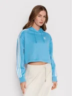 Bluzy damskie - adidas Bluza adicolor Classics HC2014 Niebieski Relaxed Fit - miniaturka - grafika 1