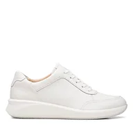 Sneakersy damskie - Clarks Damskie sneakersy Un Rio Mix, biała skóra, rozmiar 37 UE - miniaturka - grafika 1