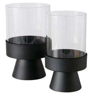 Świeczniki nowoczesne z czarnymi podstawami PALLAS, 2 sztuki - Świeczniki - miniaturka - grafika 1