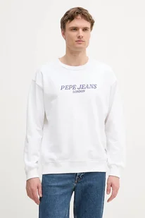 Pepe Jeans bluza bawełniana męska kolor biały wzorzysta PM582922 - Bluzy męskie - miniaturka - grafika 1