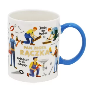 KUBEK PAN ZŁOTA RĄCZKA BIAŁY 330ml - Kubki - miniaturka - grafika 1