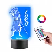 Lampy pozostałe - Lampka na Biurko Statuetka 3D Led One Piece Zoro - miniaturka - grafika 1