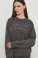 Bluzy damskie - Pepe Jeans bluza damska kolor szary z aplikacją - miniaturka - grafika 1