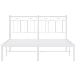 Metalowa rama łóżka z wezgłowiem biała, 140x200 cm Lumarko! - Łóżka - miniaturka - grafika 4