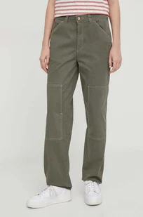 Pepe Jeans spodnie Betsy damskie kolor zielony proste medium waist - Spodnie damskie - miniaturka - grafika 1