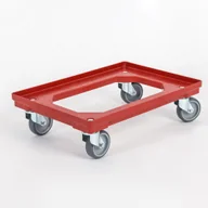 Wózki magazynowe - B2B Partner Plastikowy wózek do skrzynek 600x400 mm, 250 kg, koła gumowe 81.01.110 - miniaturka - grafika 1