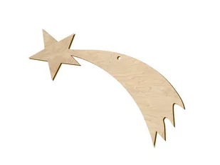 Zawieszka drewniana Gwiazda Betlejemska - 18 cm - 1 szt. - Ozdoby bożonarodzeniowe - miniaturka - grafika 1