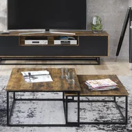 Ławy i stoliki kawowe - Stolik Kawowy Ława 2w1 Loft ONE FURNITURE - Brąz Rustrykalny - miniaturka - grafika 1