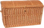 Pojemniki na zabawki - WickerPL Kufer Wiklinowy w Kolorze Naturalnym skrzynia wiklinowa z wiekiem kosz na zabawki 80x48 H50 cm - miniaturka - grafika 1