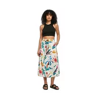 Spódnice - Urban Classics Damska spódnica Viscose Midi Skirt, długa spódnica z wiskozy dla kobiet, dostępna w wielu kolorach, rozmiary XS - 5XL, Whitesandfruity, 3XL - miniaturka - grafika 1