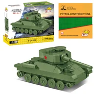 Klocki - Cobi 3092 Czołg T-34-85 HC WW2 110 El. + PŁYTKA - miniaturka - grafika 1