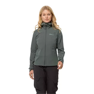 Kurtki damskie - Damska kurtka softshellowa Jack Wolfskin KAMMWEG JKT W slate green - XS - grafika 1