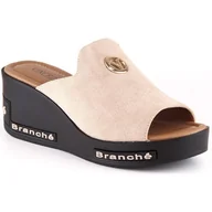 Klapki i japonki damskie - Klapki na koturnie Vinceza W 10907 beżowe beżowy - miniaturka - grafika 1