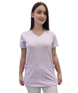 Bluzy damskie - Bluza medyczna jasny fiolet elastyczna bawełna roz. 4XL - miniaturka - grafika 1
