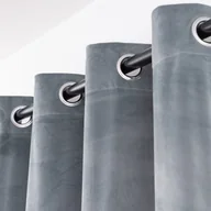 Zasłony - Zasłona Welurowana Przelotkach 140X270 Jasno Szara Zaciemniająca - miniaturka - grafika 1