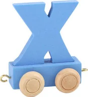 Pociągi dla dzieci - Small Foot Design Wagonik z literką X Alfabet Pociąg - miniaturka - grafika 1
