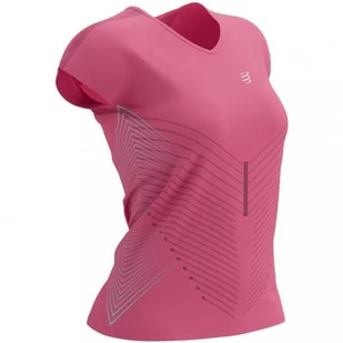 COMPRESSPORT Koszulka biegowa damska PERFORMANCE SS T-SHIRT hot pink/aqua - Koszulki sportowe damskie - miniaturka - grafika 1