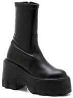 Botki damskie - Czarne botki damskie Carinii B9903-E50 skóra klocek platforma modne r.38 - miniaturka - grafika 1