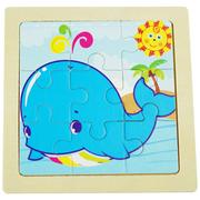 Puzzle - Drewniana kolorowa układanka puzzle delfin - miniaturka - grafika 1