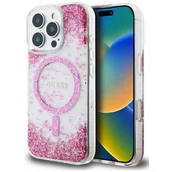 Etui i futerały do telefonów - Etui GUESS HC Resin Bottom Glitter MagSafe do Apple iPhone 16 Pro Różowy - miniaturka - grafika 1