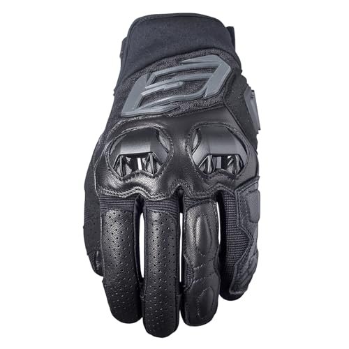 Five 830100 krótkie sportowe rękawice motocyklowe, SF3, ochrona 1KP elastyczna wentylacja, czarne, S