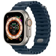 Akcesoria do smartwatchy - PASEK DO APPLE WATCH 4/5/6/7/8/9/10/SE/ULTRA 44/45/46/49 NIEBIESKI SILIKON - miniaturka - grafika 1