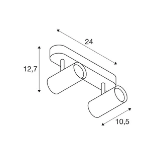 SLV reflektor sufitowy Noblo, biały, ściemniany do ciepłego światła, długość 24 możliwość ściemniania, biały / opal, salon / jadalnia, aluminium, nowoczesny - Lampy sufitowe - miniaturka - grafika 1