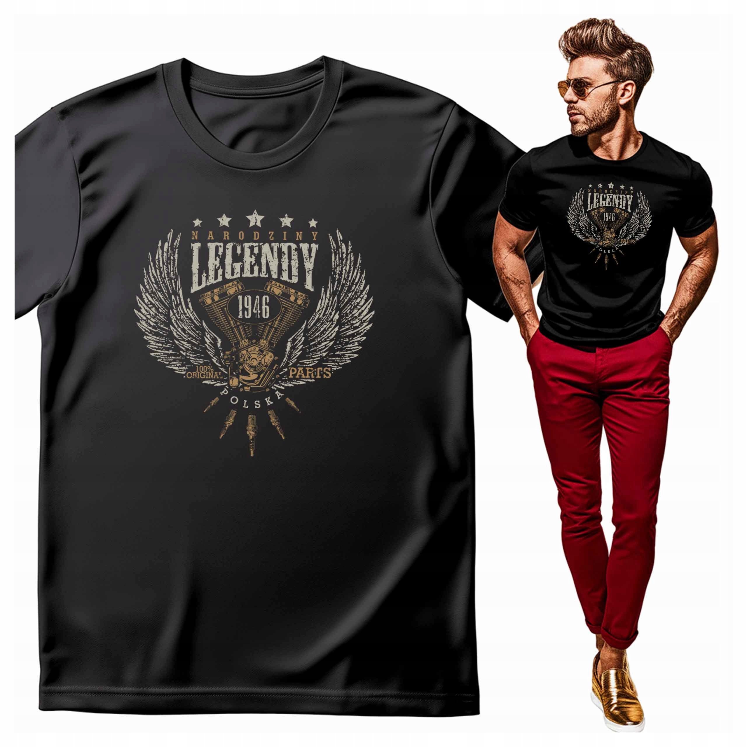 Koszulka męska z nadrukiem Narodziny legendy Polska moc 1946 na urodziny