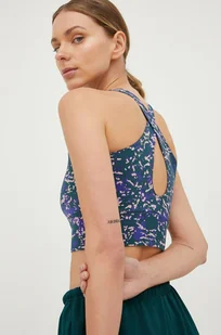 Reebok biustonosz sportowy Modern Safari kolor zielony wzorzysty - Bielizna sportowa damska - miniaturka - grafika 1