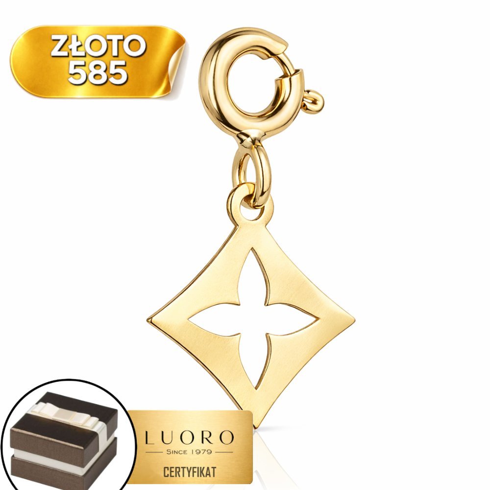 ZAWIESZKA ZŁOTA 585 14K KWIATEK 2,1 CM DELIKATNY CHARMS ELEGANCKI