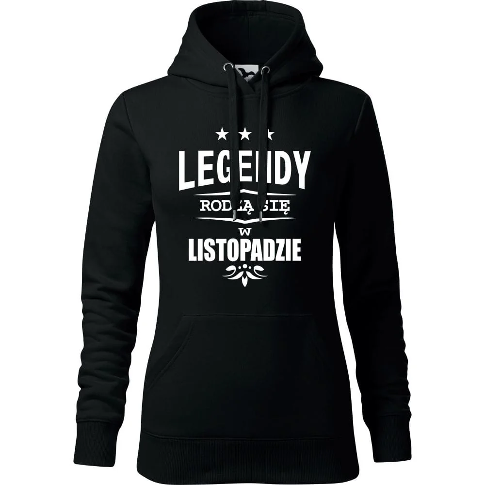 Damska Bluza Z Kapturem - Legendy Rodzą Się W Listopadzie Czarny Xl
