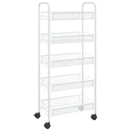 Wózki kuchenne - shumee 5 poziomowy wózek kuchenny biały 46x26x105 cm żelazo - miniaturka - grafika 1